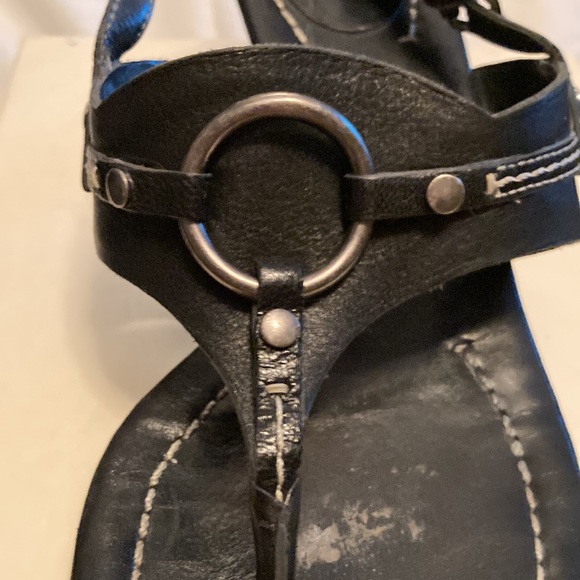 Black leather sandals - Picture 6 of 6